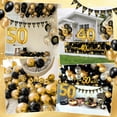 thumbnail image 7 of 50th Black Gold Birthday Decorations for Women Men with 50th Banner, Happy Birthday Banner, Number 50 Foil Balloon, 7 of 7