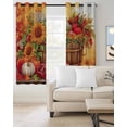 thumbnail image 2 of Orange Pumpkins Fall Blackout Curtains for Bedroom/Living Room, Thermal Insulated Kitchen Curtains, Thanksgiving Sunflower Botanical Grommet Darkening Window Treatment Drapes 27.5"x39"x2, 2 of 8