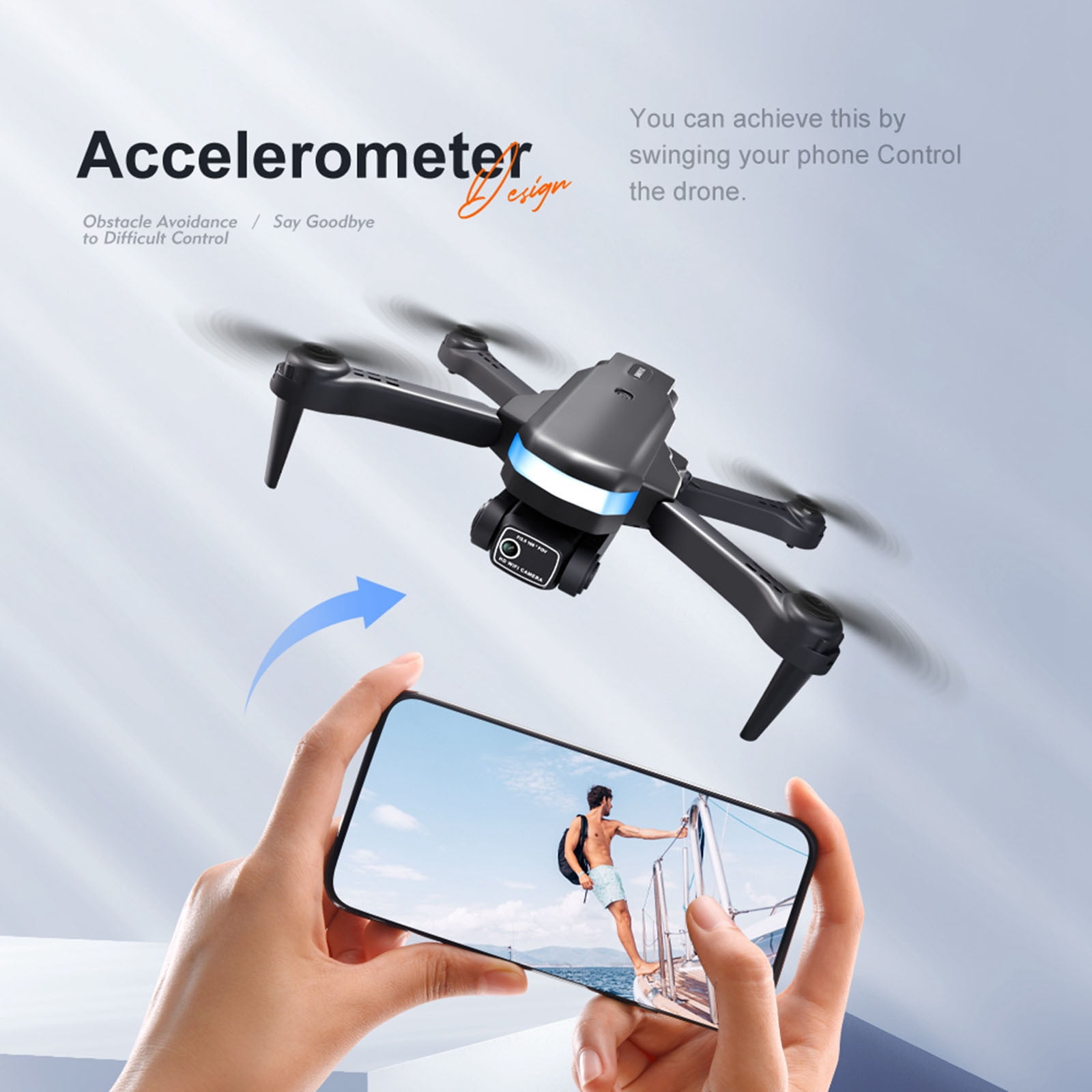 ESULOMP Foldable Drone with Dual 1080P WiFi Camera for Adults and Kids; Gesture Control RC Quadcopter with Batteries