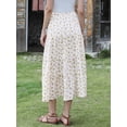 thumbnail image 3 of DARING DIVA Women's Boho Elastic Flowy A Line Skirts Trendy Large Beige, 3 of 6