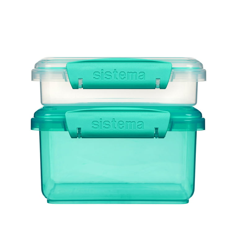 Sistema Klip It Lunch Plus with Sandwich Plastic Food Storage Containers, Set of 2