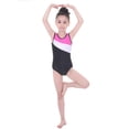 thumbnail image 4 of SILVERCELL 5-11Y Girls Dance Ballet Suits Kids Patchwork Color One-Piece Unitard Biketards Gymnastics Leotard for Girls, 4 of 8