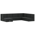 thumbnail image 2 of vidaXL 7 Piece Garden Lounge Set with Cushions Black Poly Rattan, 2 of 5