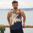 thumbnail image 6 of Zufioo American Bald Eagle A Print Men's Vest, Sleeveless Quick-drying Muscle T-shirt, Suitable for Sports Fitness, Home Leisure Wear-XX-Large, 6 of 7