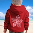 thumbnail image 2 of DGHM Sweat à Capuche à Fermeture à Glissière 4t pour Filles, Mode Punk Décontractée Imprimée à Manches Longues Rouge, 2 of 4