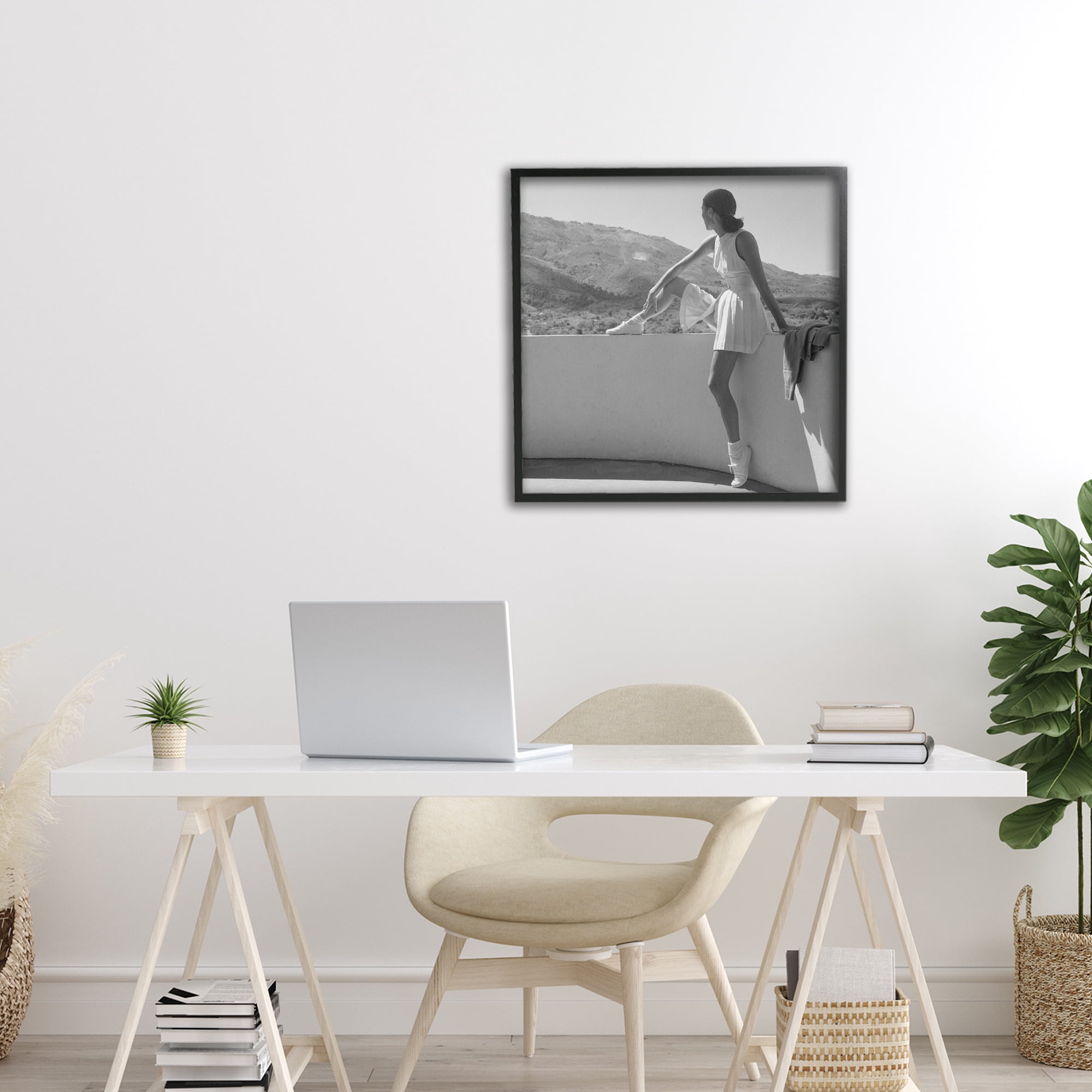 Stupell Industries Woman In Tennis Outfit Black Framed Giclee Art, design by Toni Frissell
