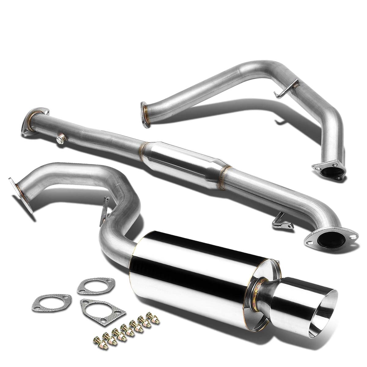 DNA Motoring For 00-05 Mitsubishi Eclipse 2.4 4G64 Catback Exhaust System 4.5" Rolled Muffler Tip