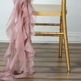 thumbnail image 5 of BalsaCircle Dusty Rose Premium Solid Curly Chiffon Chair Sashes Wedding Slipcovers, 5 of 5