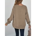thumbnail image 6 of Eytino Oversized Sweatshirts for Women for Women Fall Long Sleeve Tops Casual Crewneck Sweatshirts with Pockets Brown, 6 of 11