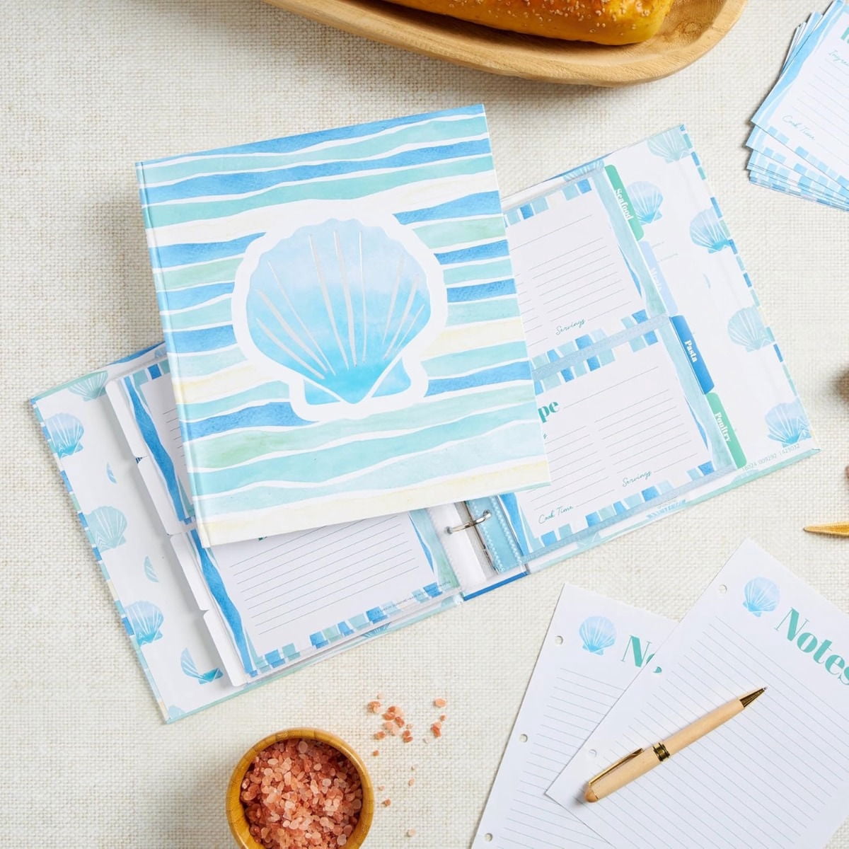 C.R. Gibson Pocket Page Recipe Binder | Coastal
