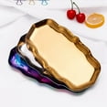thumbnail image 7 of Wave-Shape Stainless Steel Tray, Cosmetics Jewelry Display Organizer, Trinket Dish, Candle Tray, Vanity Bathroom Ring Holder Tray, Storage Tray Dish Plate, 7 of 7
