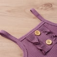 thumbnail image 4 of Yutk Newborn infant Girl Sleeveless Romper Bodysuit with Ruffles Shorts Outfits Purple, 4 of 9