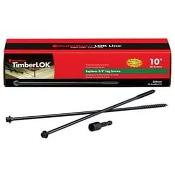 FastenMaster 5018982 10 in. Timberlok Hex E-Coat Structural Wood Screws - Pack of 50