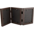 thumbnail image 2 of Golden State Art 5x7 Trifold Hinged Desk Top Picture Frame, Brown, 1-Pack, 2 of 4