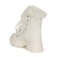 thumbnail image 3 of Women Fur Lined Collar Lace Up Platform Combat Booties 19652, 3 of 6