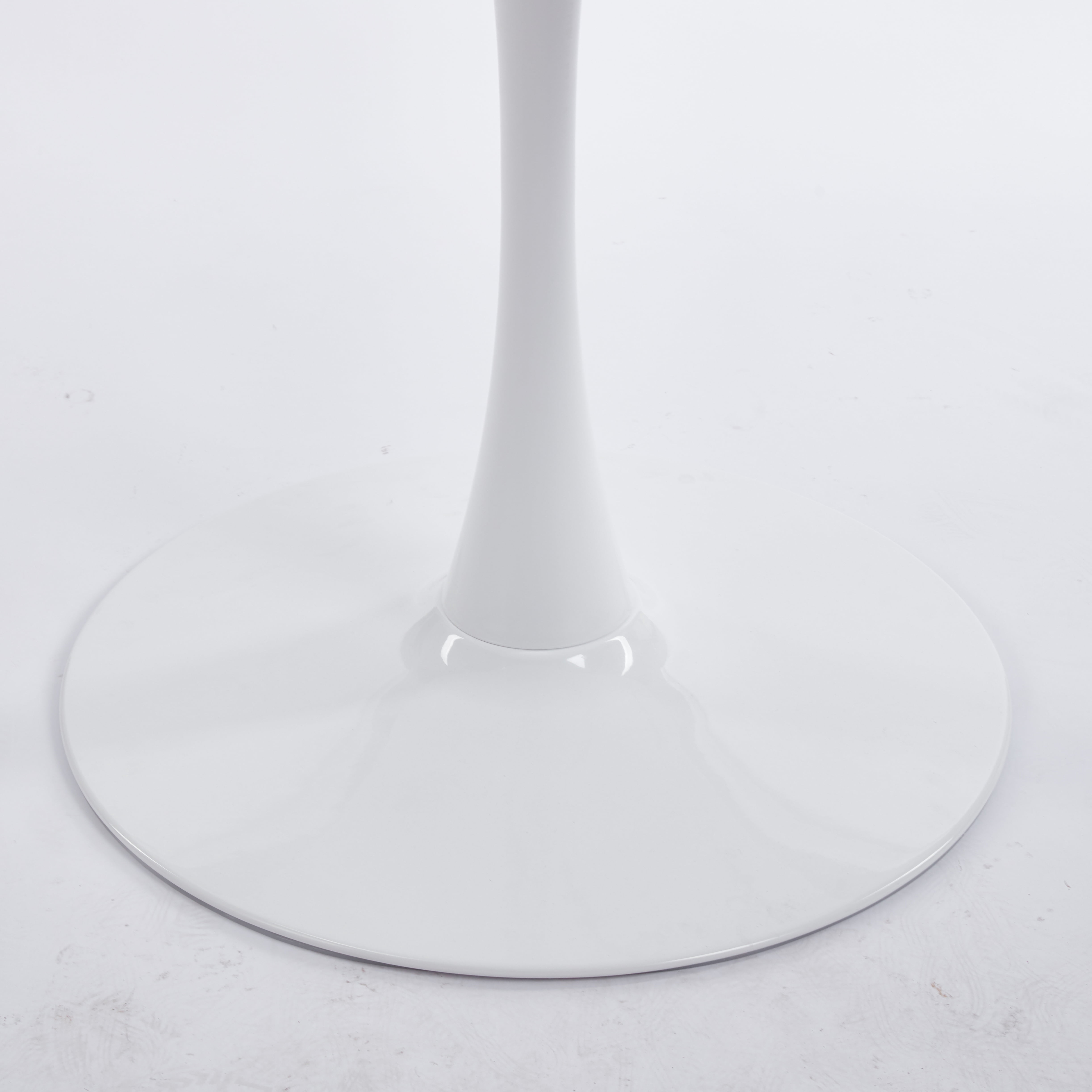 Mintazer 42.1" Large Round Dining Table Top Tulip Table for 4-6 People, Mid-Century MDF Kitchen Table for Dining Room, White