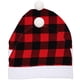 thumbnail image 1 of 2 piezas Plaid Santa Santa Hat Cover Cover Vehicle de coche Decoración de interiores del vehículo del automóvil, 1 of 5