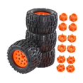 thumbnail image 2 of Juego de neumáticos de camión a control remoto, resistencia al desgaste, neumáticos de Rally de 125mm de diámetro, reemplazos para vehículos de Hobby Naranja, 2 of 8