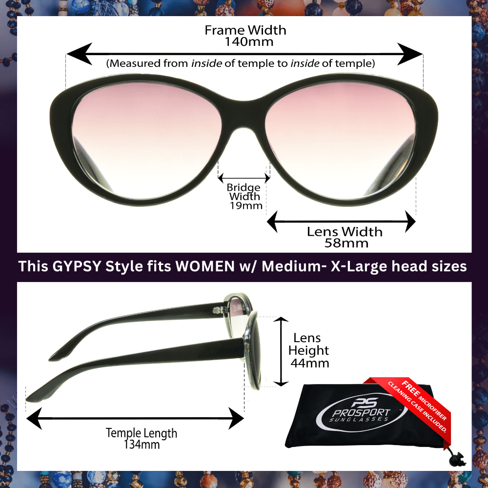 proSPORT Reading Sunglass Reader Cat Eye Black & Tortoise Women NOT BIFOCAL