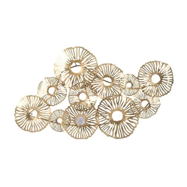 Benjara BM206723 Contemporary Style Metal Wall Art with Coral Pattern Design - Gold