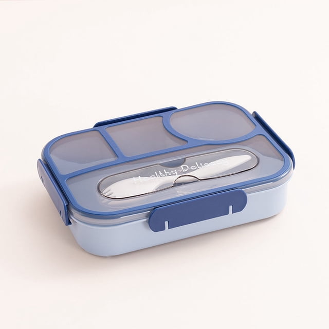 Bento Box for Adult, 4 Compartments Lunch Box, Snack Containers, Reusable Lunch Containers Drop-Proof, Dishwasher Safe & Made with BPA-Free Materials, 1 Pcs, 9.13x6.77x2.0"