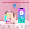 thumbnail image 3 of Karaoke Machine for Kids Adults, Mini Portable Bluetooth Karaoke Speaker with 2 Wireless Microphone and Lights, Birthday Gifts for Girls Ages 4, 5, 6, 7, 8, 9, 10, 12+ Family Home Party, 3 of 5