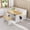 White + Natural, variant on Agiblelite Breakfast Nook Table Set with Bench, Corner Kitchen Table Set, Kitchen Nook Dining Set for Small Spaces, Farmhouse Mid Century Modern (White + Natural)