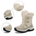 thumbnail image 6 of Gyexs Womens Winter Snow Boots Waterproof Shoes Walking Comfortable Hiking Tennis Booties Furry Mid Calf Warm Lightweight Sports Shoes, Beige, Size 6.5, 6 of 8