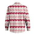 thumbnail image 3 of Fgvctg Valentine's Day Button Down Shirt for Men Long Sleeve Cotton Blouse Dressy Date Day Love Heart Print Shirts Plus Size Collared Business Casual Tops Wine 4XL, 3 of 5