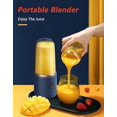 thumbnail image 2 of Licuadora portátil, botella para batidos, licuadora portátil para batidos, taza exprimidora, mini licuadoras personales de frutas de 350 ml, batidora recargable por USB con 6 cuchillas para viajes, c, 2 of 5