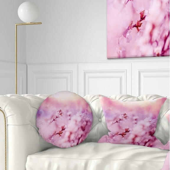 Designart 12" x 20" Purple Polyester Throw Pillow