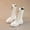White, variant on Girls Boots, White Boots for Girls, Leather Combat Riding Boot Side Zipped Punk Goth Boot (White 4.5-5 Years)