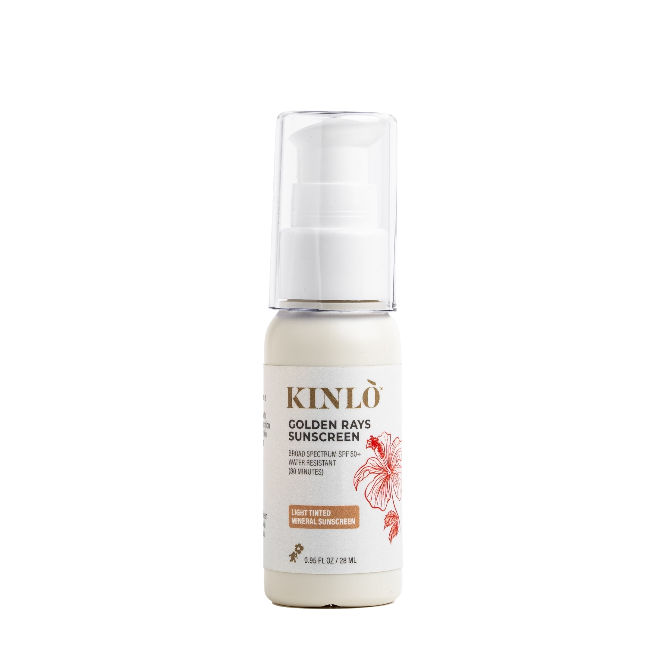 KINLO Golden Rays Tinted Sunscreen SPF 50, Active Mineral Sunscreen, Reef Safe, Water Resistant Up to 80 min, Shade Light 0.95 fl oz