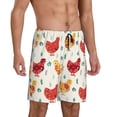 thumbnail image 2 of Kdxio Colorful Flower Chickens Print Mens Sleep Shorts Bottoms Soft Comfy Pajama Wear Pants with Drawstring Pockets, 2 of 5