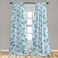 thumbnail image 2 of Jungle Boho Window Curtains, Exotic Pattern of Colorful Design Moth Illustration on Sky Like Back, Lightweight Decor 2-Panel Set with Rod Pocket, Pair of - 28"x95", Pale Azure Blue Teal, by Ambesonne, 2 of 3