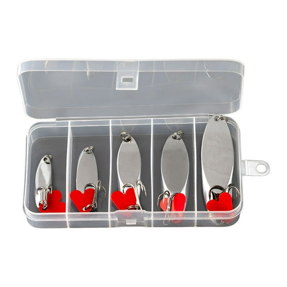Fishing Lures Bass, 5pcs Metal Jig Spoon Fishing Lure Wobbler Bait Set Hard Bait For Fishing, Freshwater Bass Fishing Lure Gear and Equipment, Christmas Birthday Holiday Gift for Men