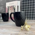 thumbnail image 5 of 6 Pack Coffee Mug Set Embossed Design, Coffee Cup for Water, Coffee, Milk,Ceramic, Black, 11.8 fl oz, 5 of 7