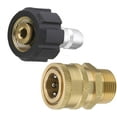 thumbnail image 1 of Kit adaptador de lavadora de alta presión compatible con conexión rápida métrica M22 para conector giratorio hembra de 15 mm a conector macho M22 de 5000 psi, 1 of 5