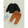 thumbnail image 4 of Bagilaanoe 2Pcs Toddler Baby Boy Long Pants Set Letter Print Long Sleeve Sweatshirt Pullover Tops+ Trousers 6M 12M 18M 24M 3T Kids Casual Sweatsuit, 4 of 8