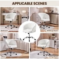 thumbnail image 5 of OWNEN Home Office Chair, Faux Leather Desk Chair, Modern Swivel Chair with Tufted Barrel Back, Rolling Wheels for Office,Study, Vanity, Bedroom Cream,Faux Leather, 5 of 9