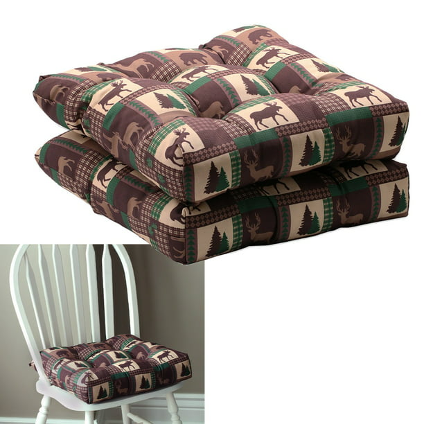 Rustic Cabin Kitchen Dining Chair Pad, Dining Chair Cushion With Ties