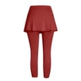 thumbnail image 4 of Likimi Women Athletic Tennis Skirt With Built In Shorts Solid Color Stretch High Waist Comfortable Trousers Wine Size L, 4 of 7