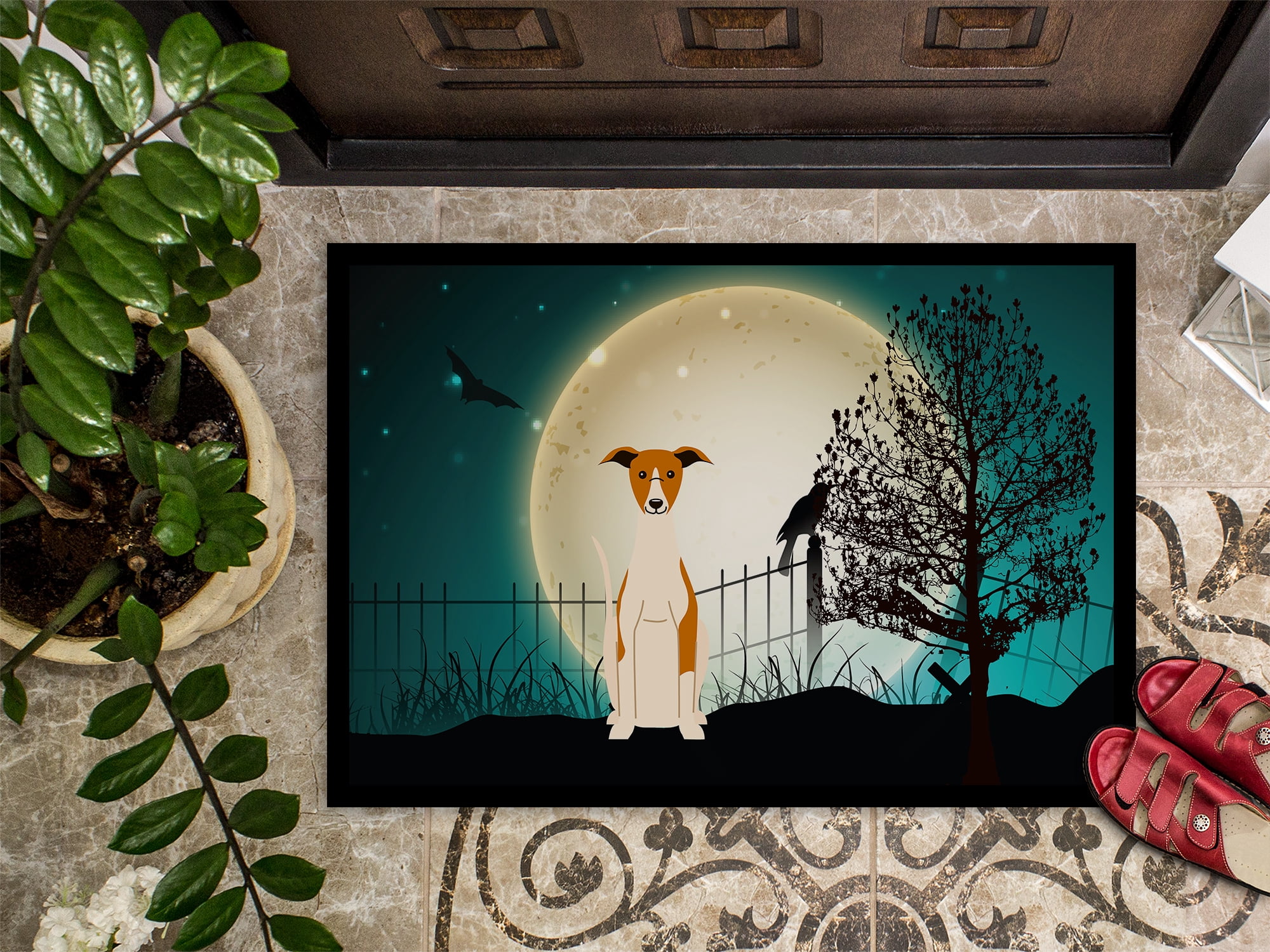 Carolines Treasures BB2289JMAT Halloween Scary Whippet Indoor or Outdoor Mat, 24 x 0.25 x 36 in.