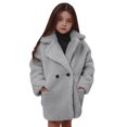 thumbnail image 3 of Gubotare Little Girls Single Trench Coat Dress Outerwear (Grey,2-3Y), 3 of 5