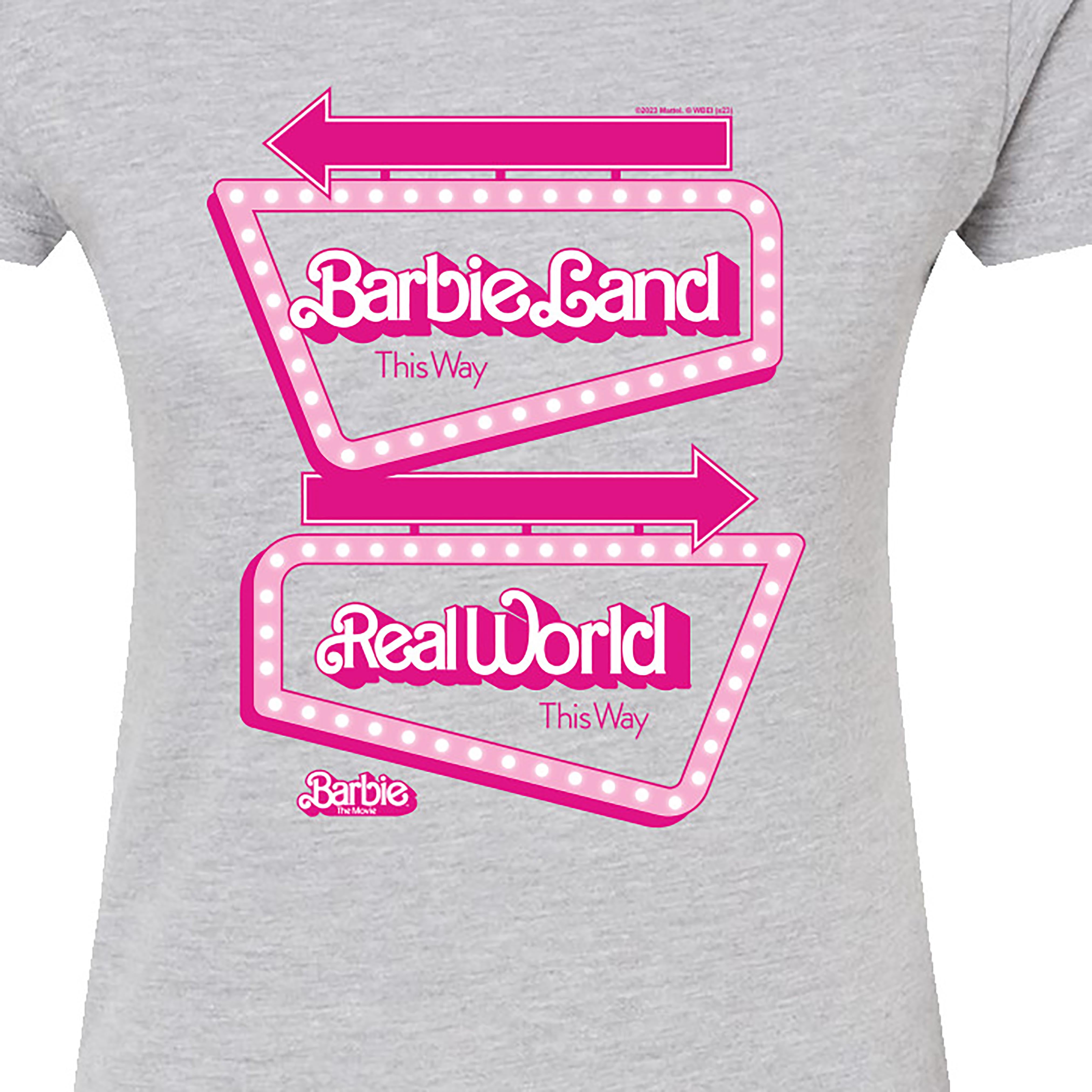 Barbie The Movie - Barbieland Real World This Way Signs - Juniors