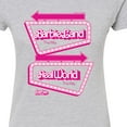 thumbnail image 3 of Barbie The Movie - Barbieland Real World This Way Signs - Juniors Fitted Graphic T-Shirt, 3 of 5