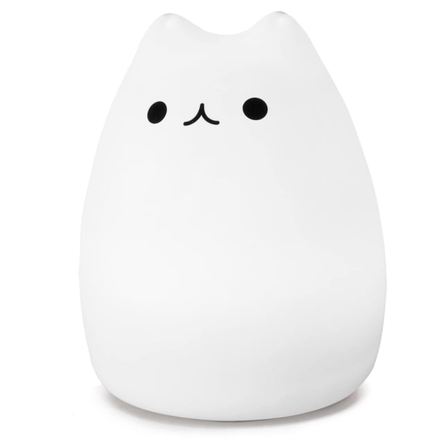 Regalos para mujeres, adolescentes, niñas y bebés, luces de noche para dormitorio de niños, lindas luces de noche de silicona con forma de gatito navideño para niños pequeños.