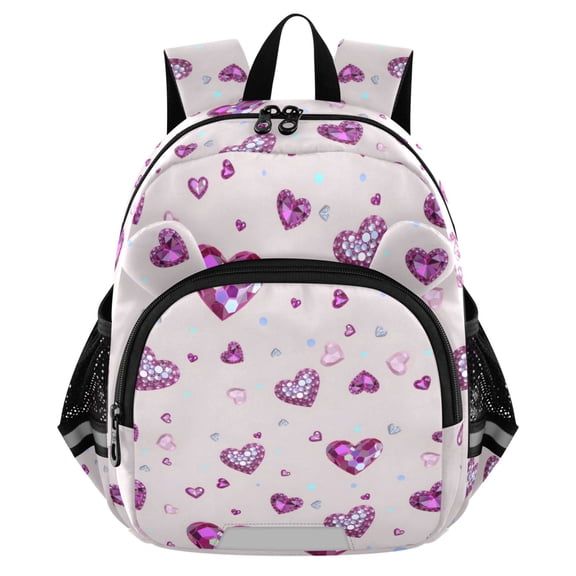 ALAZA Sparkling Hearts Mini Backpack School Bookbag Age 3-7 Medium