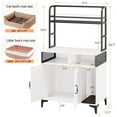 thumbnail image 2 of Cat Litter Box Enclosure, Industrial Cat Cabinet with Shelves and Doors, Hidden Litter Box Furniture, Indoor Cat House, White, 2 of 7