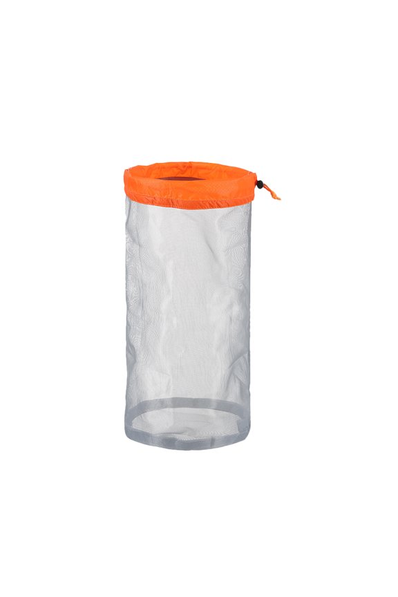 Mesh Drawstring Bag Orange for Gym Yoga Camping Travel Storage